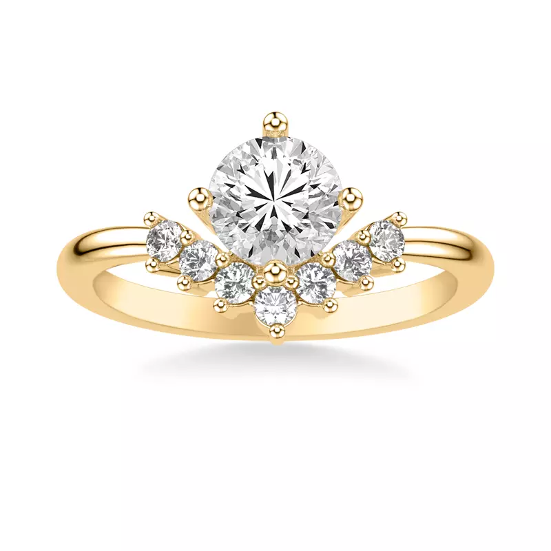 18K Yellow Gold Lexi Diamond Chevron Engagement Ring