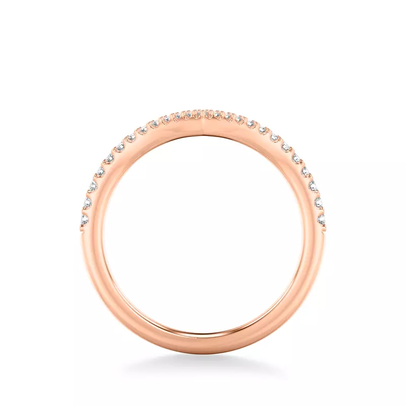 14K Rose Gold Marisol Pavé Chevron Band