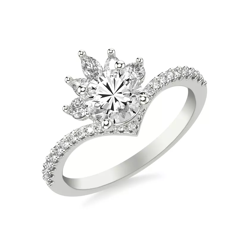 14K White Gold Marisol Tiara Engagement Ring
