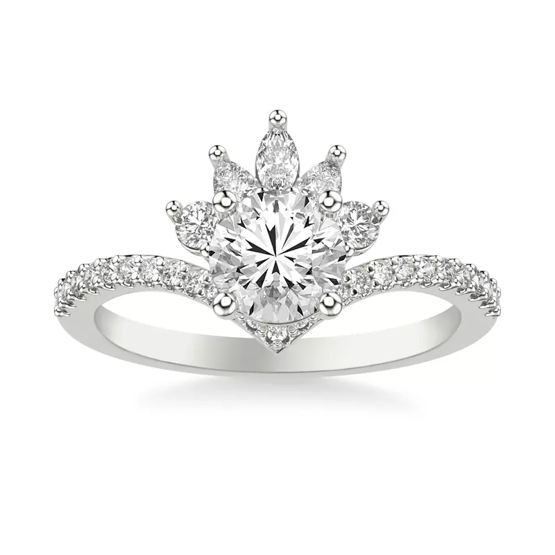 14K White Gold Marisol Tiara Engagement Ring