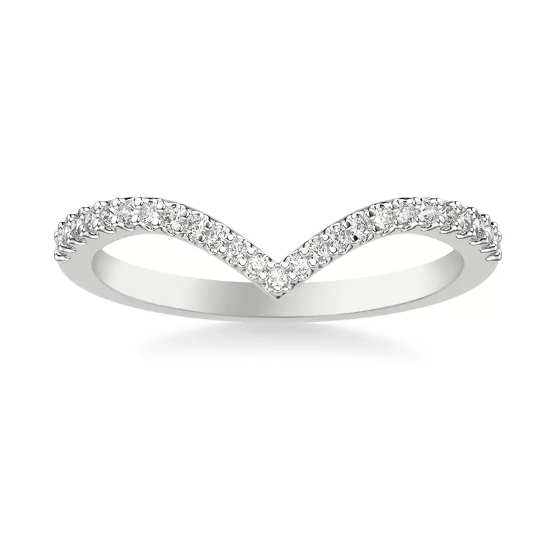 14K White Gold Marisol Pavé Chevron Band