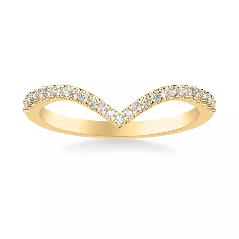 18K Yellow Gold Marisol Pavé Chevron Band
