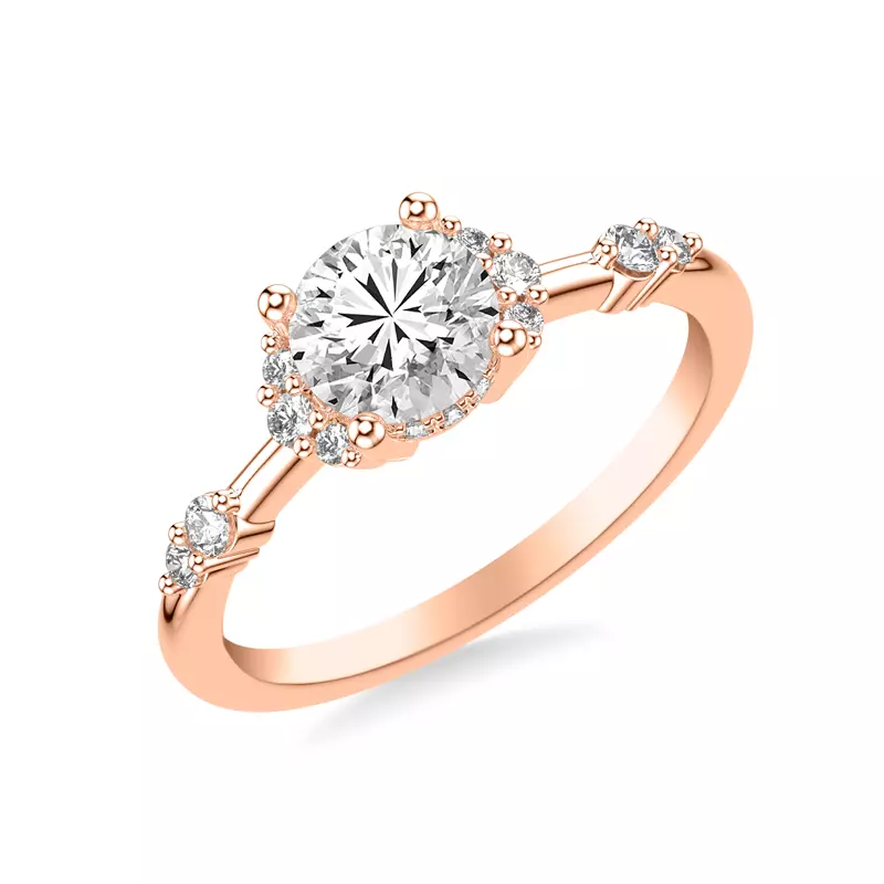 14K Rose Gold Dove Diamond Accent Engagement Ring