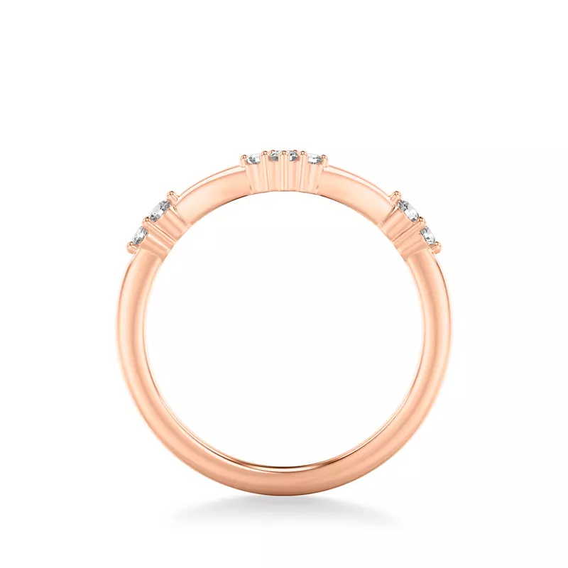14K Rose Gold Dove Diamond Wedding Band
