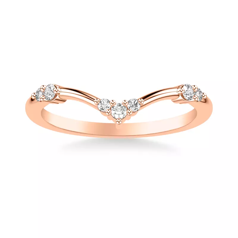 14K Rose Gold Dove Diamond Wedding Band