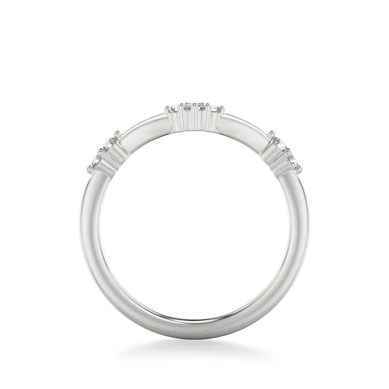 14K White Gold Dove Diamond Wedding Band