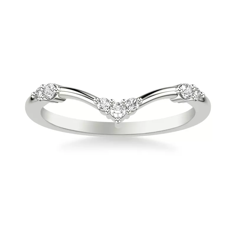 14K White Gold Dove Diamond Wedding Band