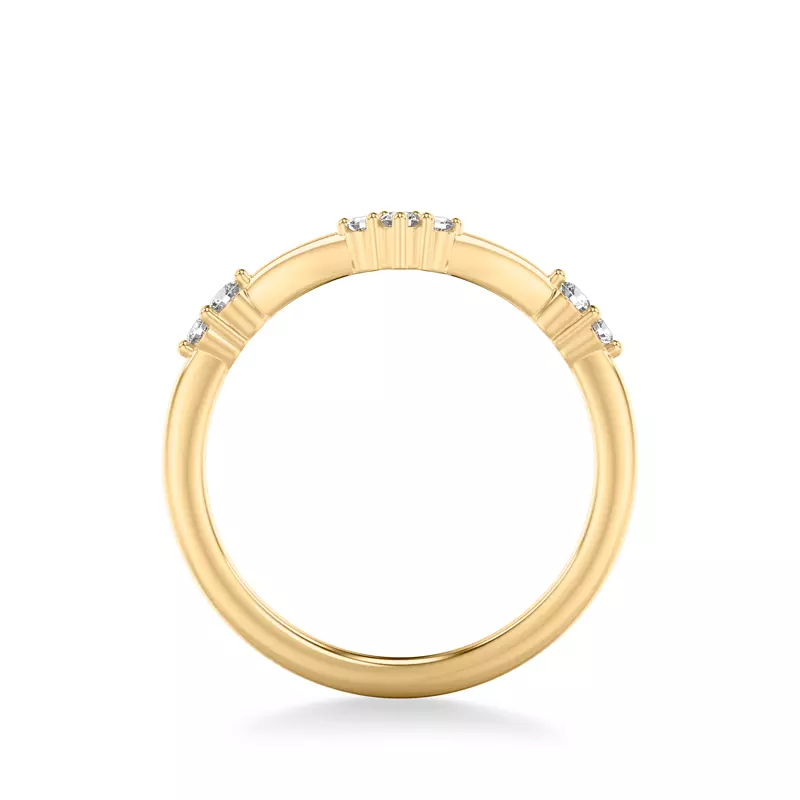 14K Yellow Gold Dove Diamond Wedding Band