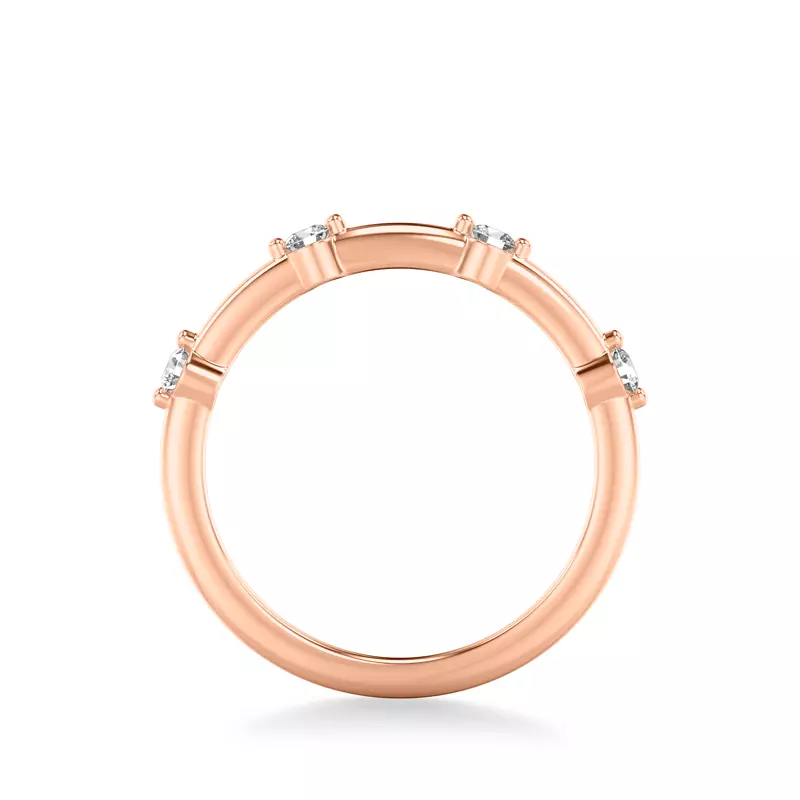 14K Rose Gold Daria Classic Diamond Wedding Band
