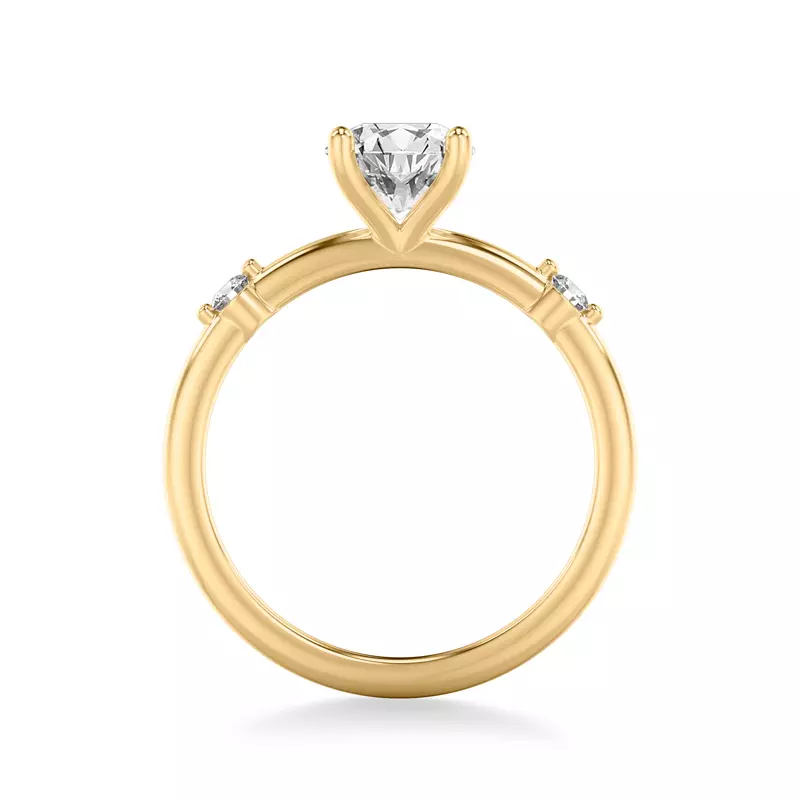 14K Yellow Gold Daria Diamond Accent Engagement Ring