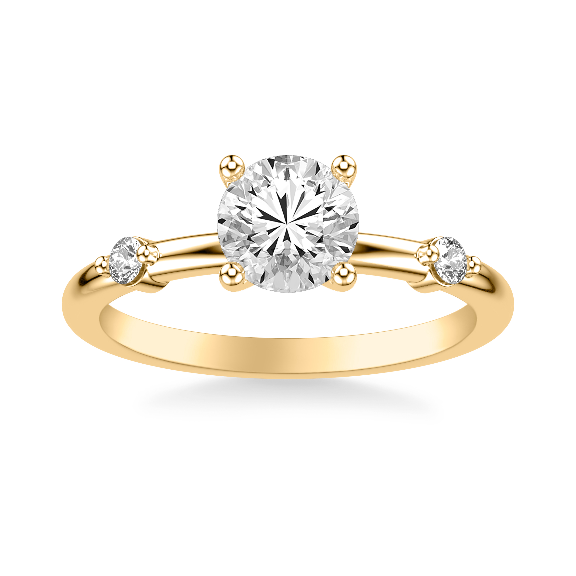18K Yellow Gold Daria Diamond Accent Engagement Ring
