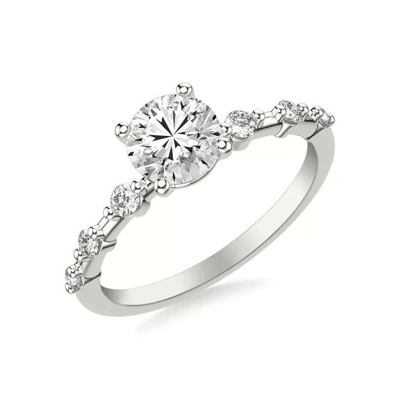 14K White Gold Courtney Spaced Diamond Engagement Ring