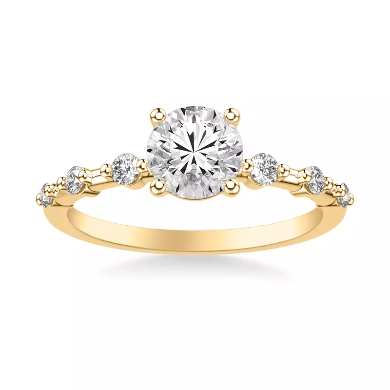 14K Yellow Gold Courtney Spaced Diamond Engagement Ring