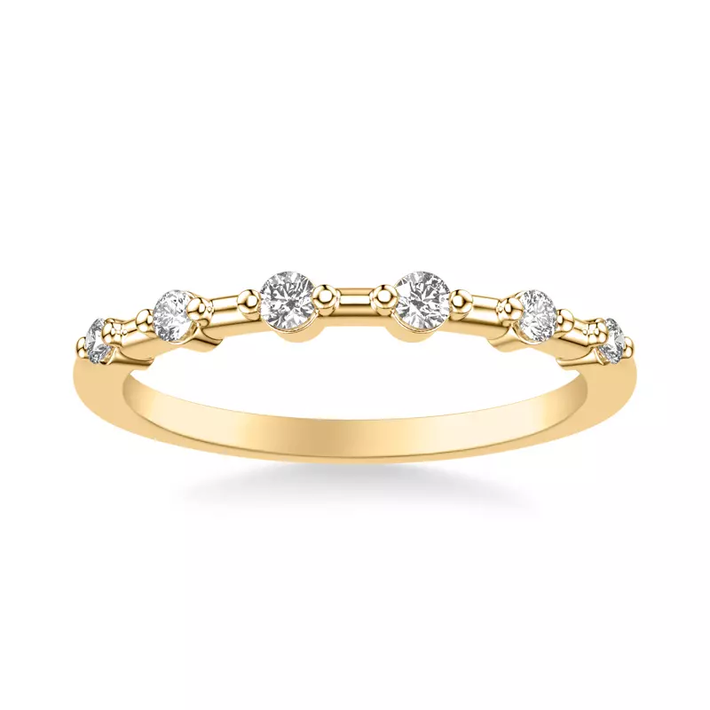 14K Yellow Gold Courtney Spaced Diamond Wedding Band