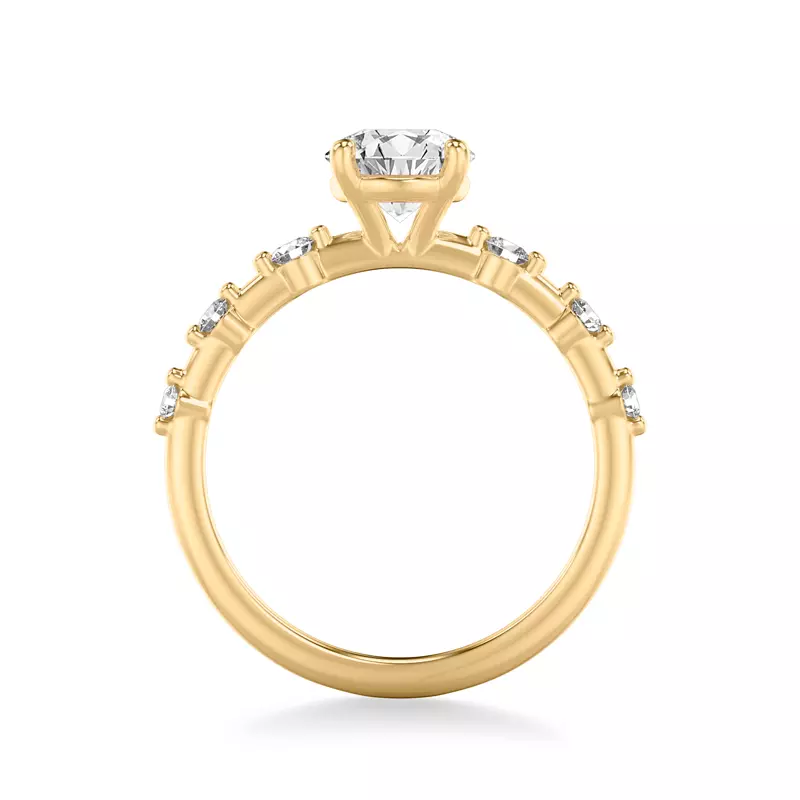 18K Yellow Gold Courtney Spaced Diamond Engagement Ring
