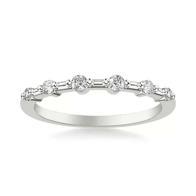 Platinum Courtney Spaced Diamond Wedding Band