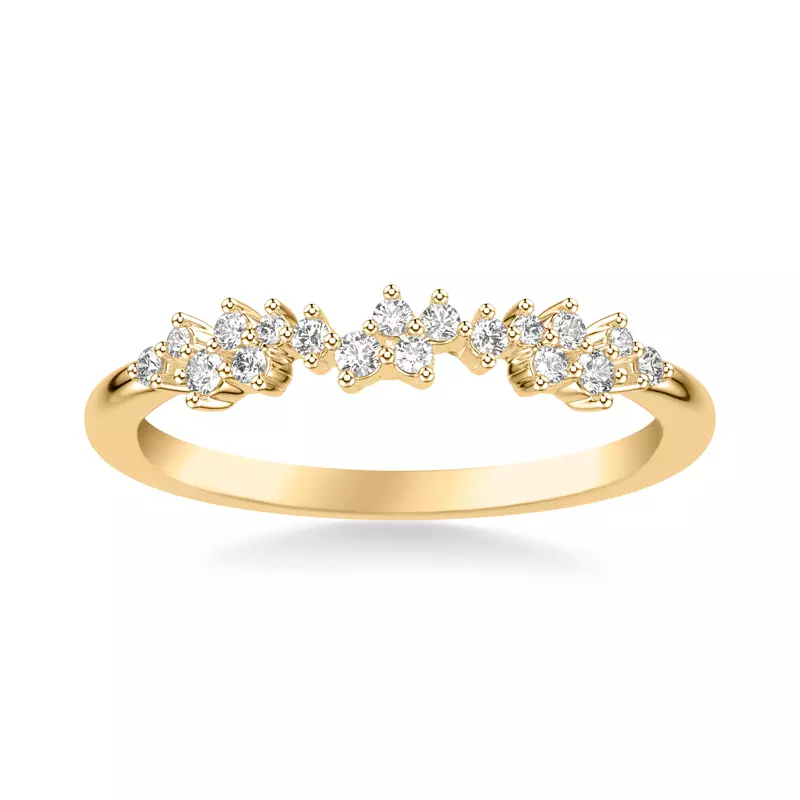 14K Yellow Gold Coco Scattered Diamond Band