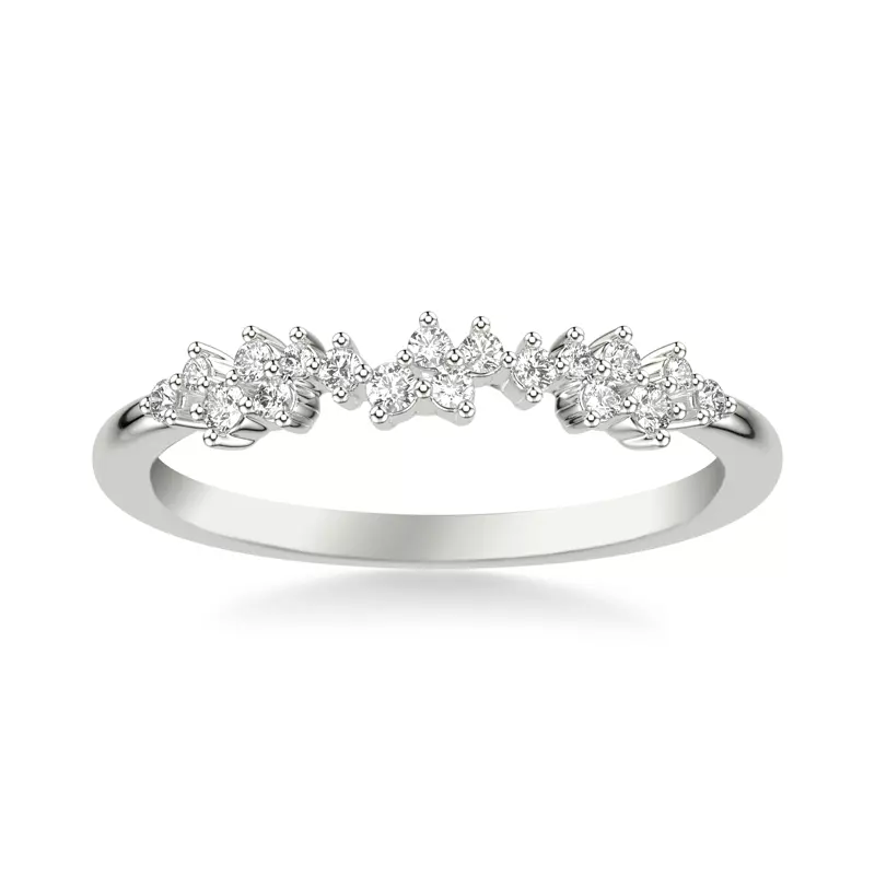 18K White Gold Coco Scattered Diamond Band