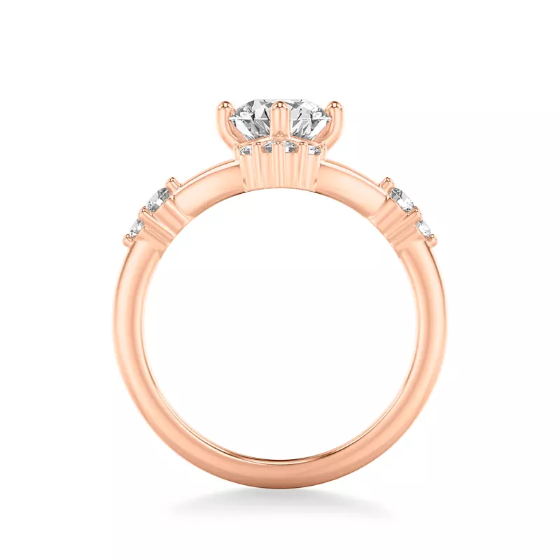 14K Rose Gold Shiloh Diamond Accent Chevron Engagement Ring