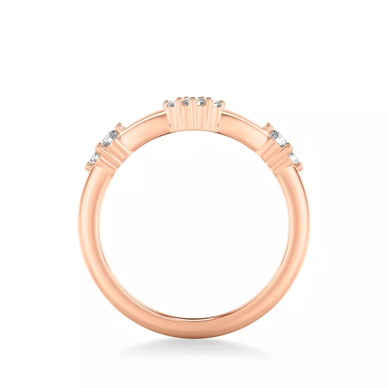 14K Rose Gold Shiloh Diamond Accent Chevron Band