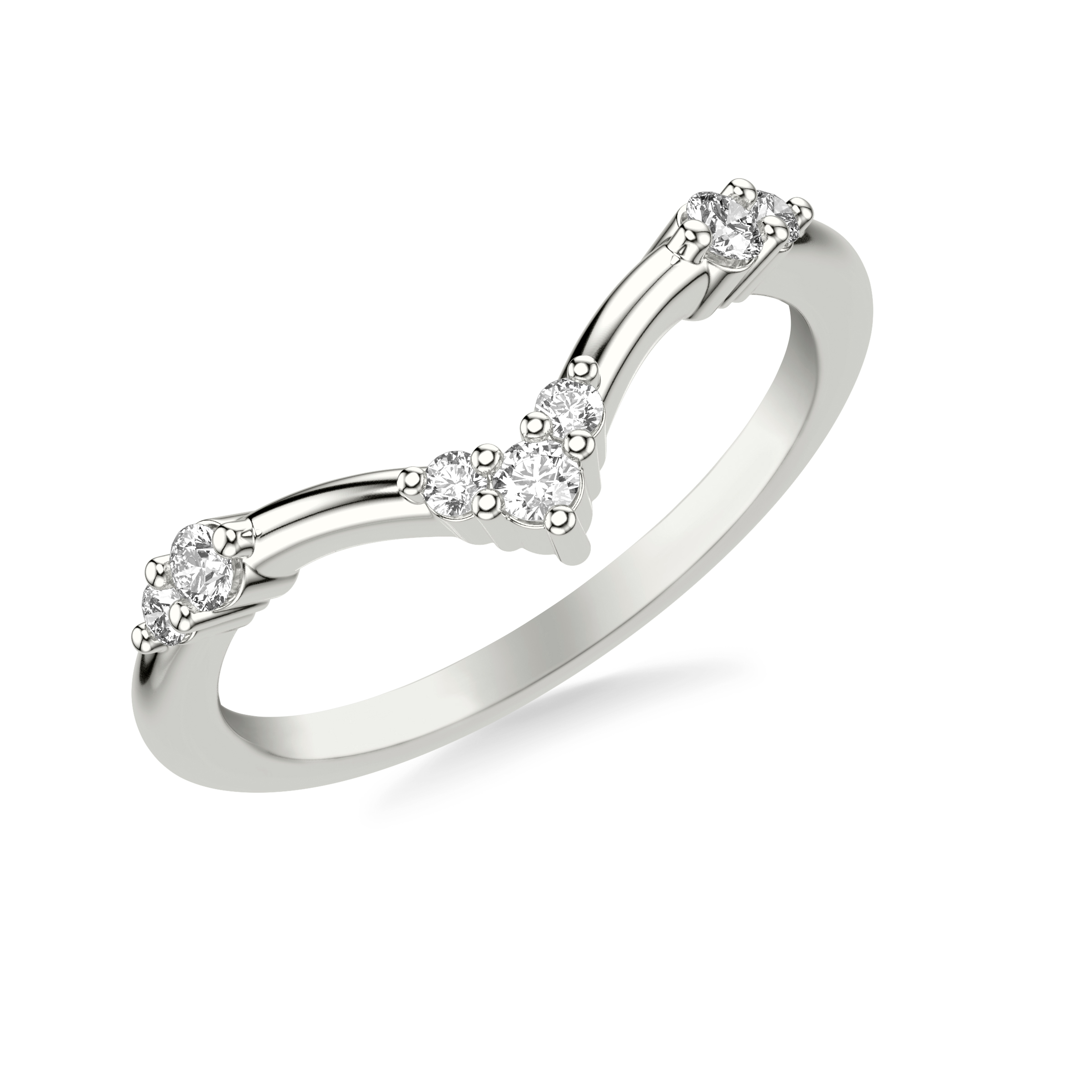 Platinum Shiloh Diamond Accent Chevron Band
