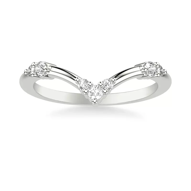 Platinum Shiloh Diamond Accent Chevron Band