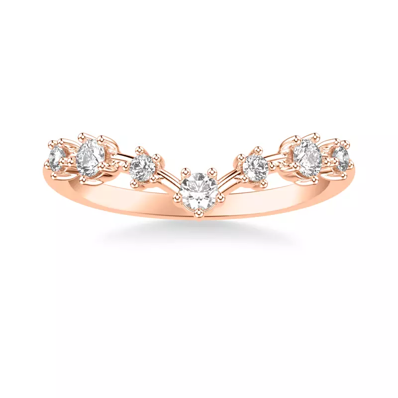 14K Rose Gold Carol Classic Diamond Wedding Band