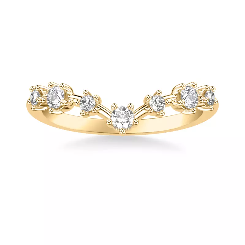 14K Yellow Gold Carol Classic Diamond Wedding Band