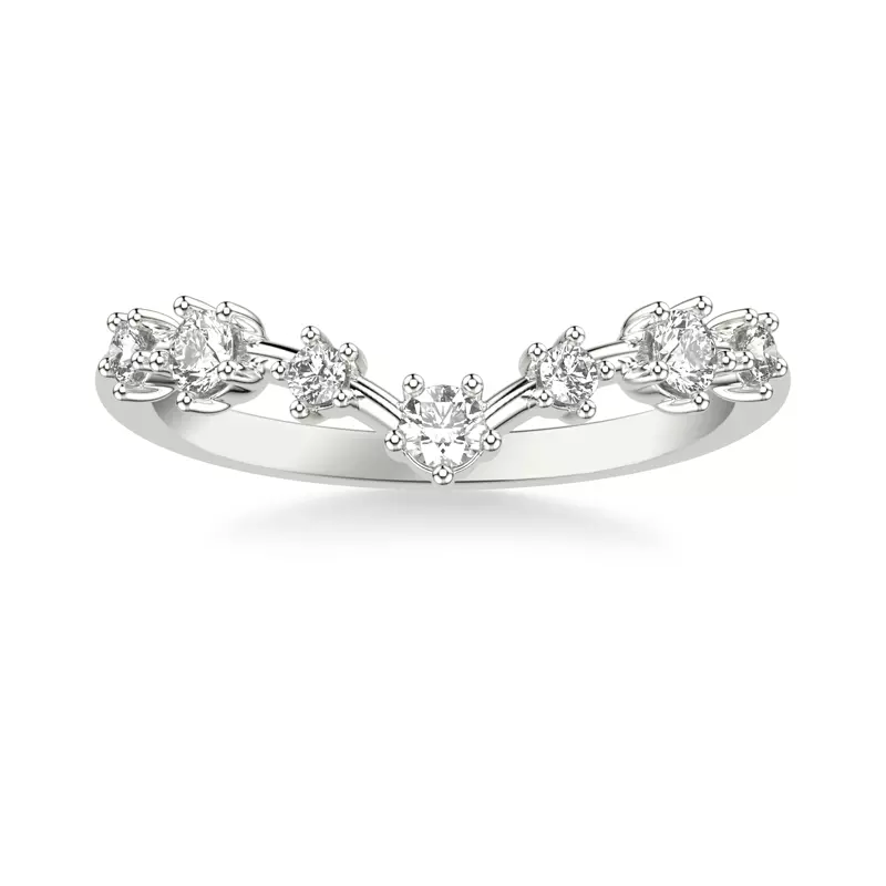 18K White Gold Carol Classic Diamond Wedding Band