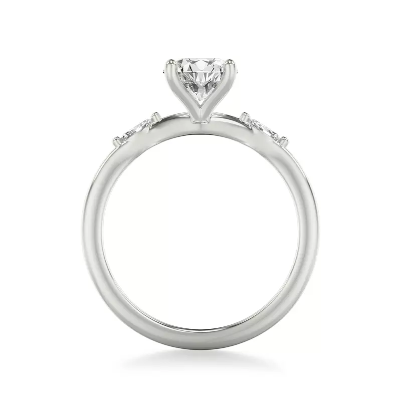 Platinum Allegra Marquis Accent Engagement Ring