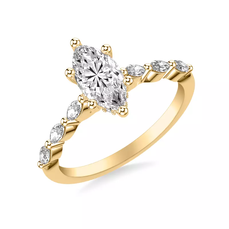 14K Yellow Gold Betty Marquise Diamond Engagement Ring