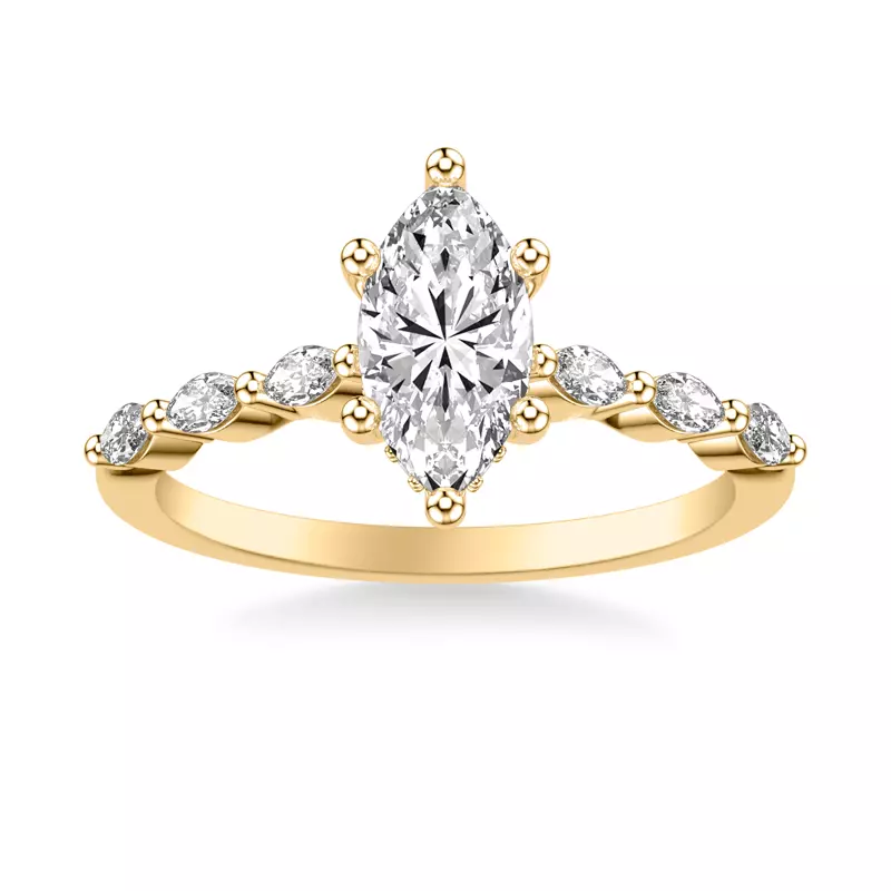 14K Yellow Gold Betty Marquise Diamond Engagement Ring