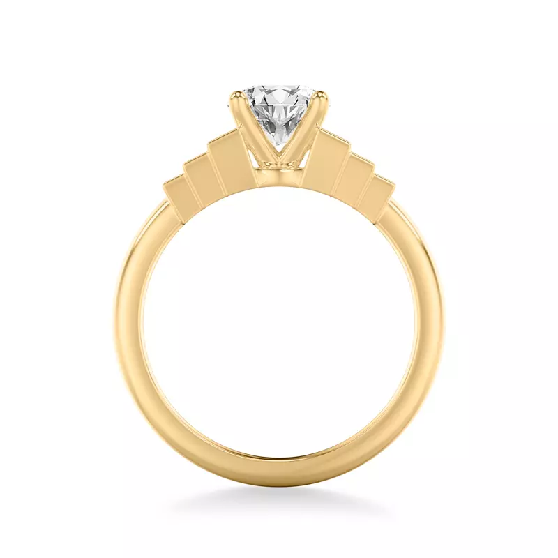 14K Yellow Gold Noa Baguette Diamond Engagement Ring