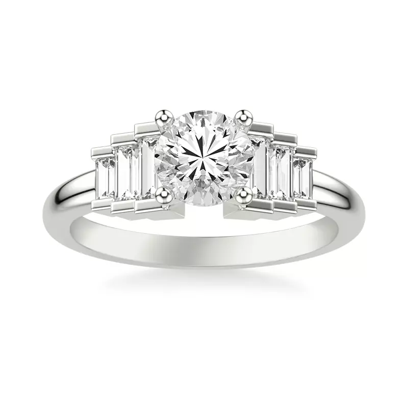 Platinum Noa Baguette Diamond Engagement Ring