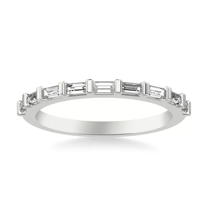 14K White Gold Alejandra Baguette Band
