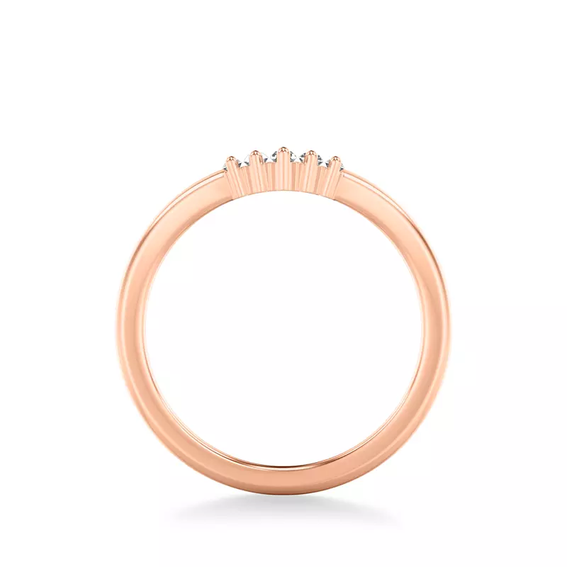 14K Rose Gold Yasmin Baguette Diamond V-Band