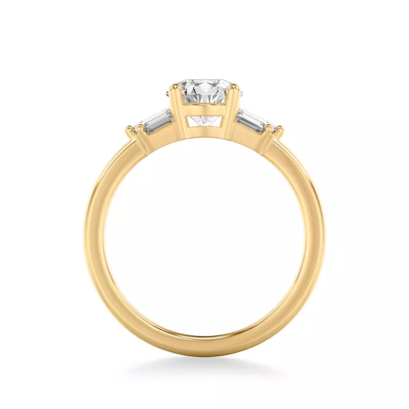 14K Yellow Gold Yasmin Baguette Diamond Engagement Ring