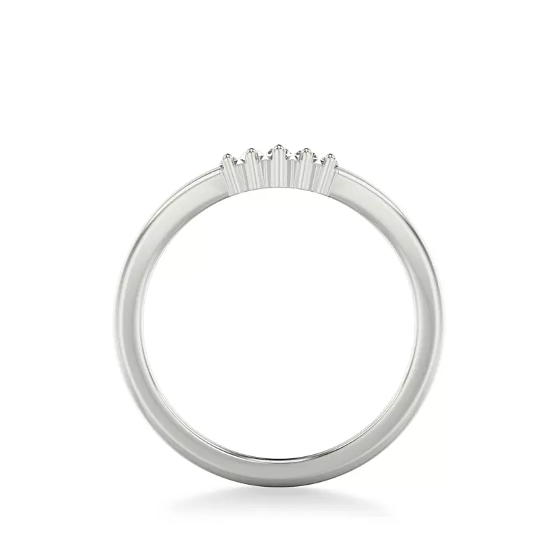 18K White Gold Yasmin Baguette Diamond V-Band
