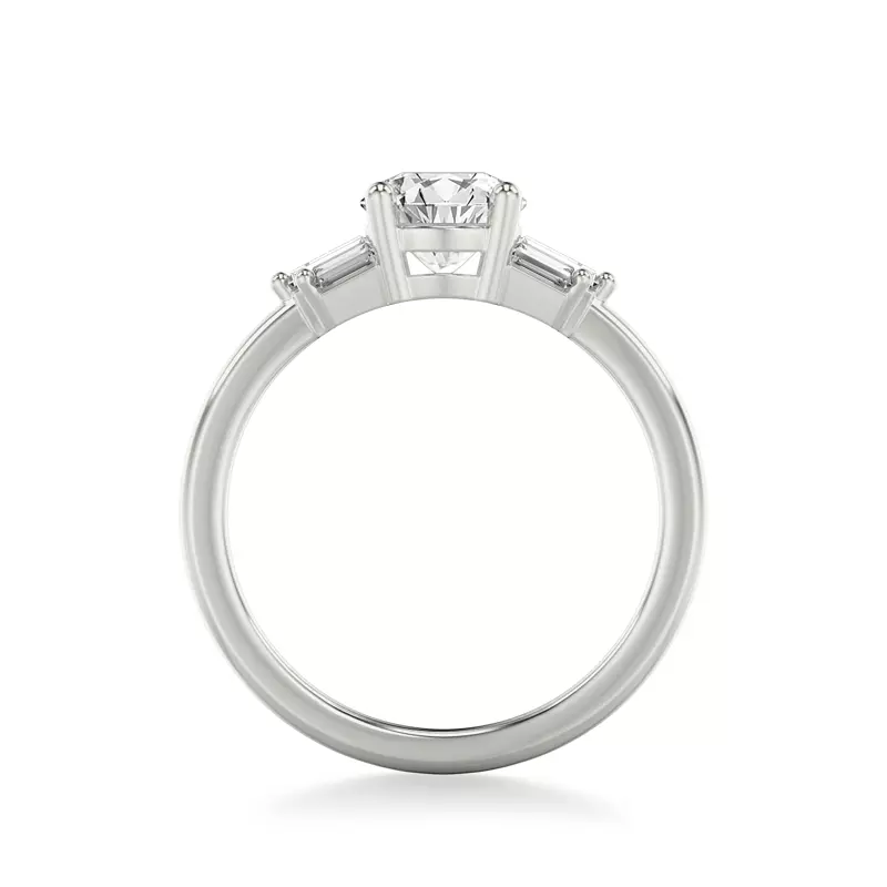 Platinum Yasmin Baguette Diamond Engagement Ring
