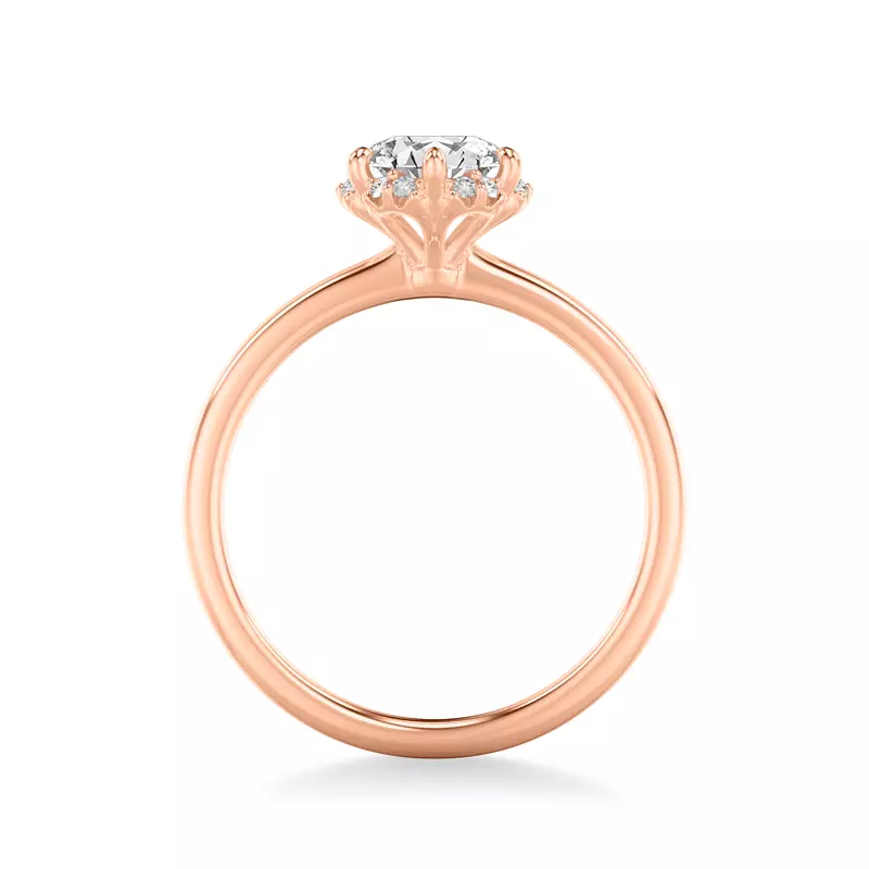 14K Rose Gold Briar Floral Halo Engagement Ring