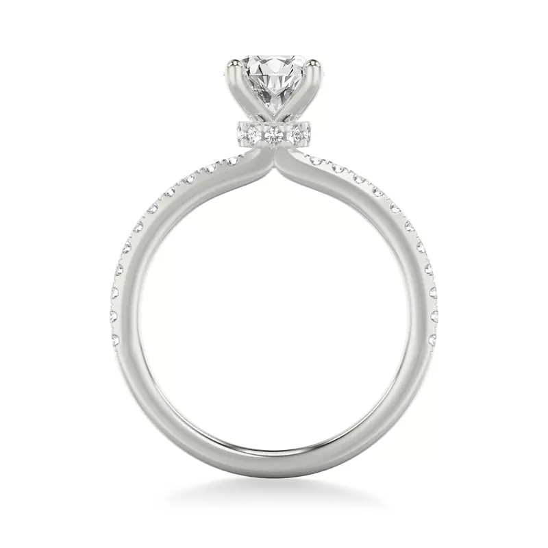 14K White Gold Alba Diamond Collar Pavé Engagement Ring
