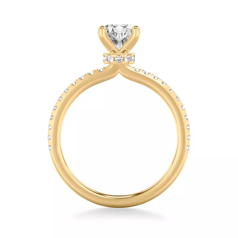 14K Yellow Gold Alba Diamond Collar Pavé Engagement Ring