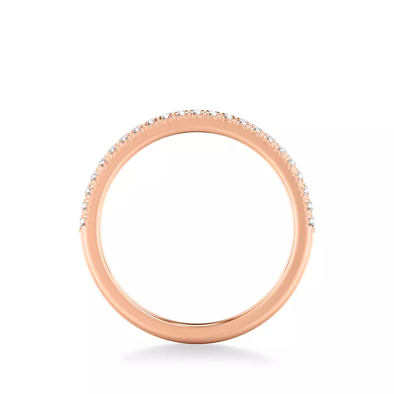 14K Rose Gold Raven Pave Diamond Band