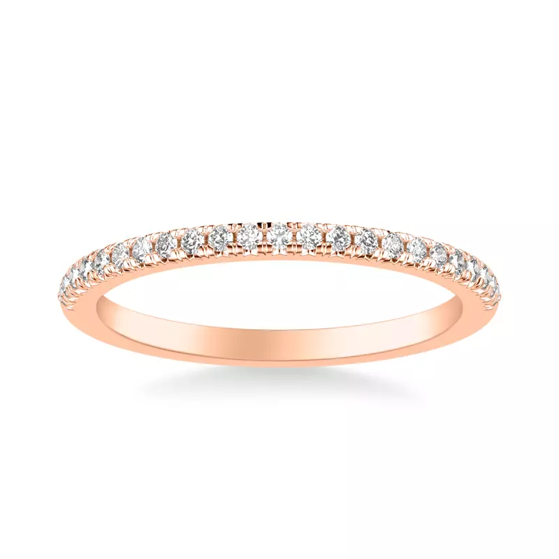 14K Rose Gold Raven Pave Diamond Band