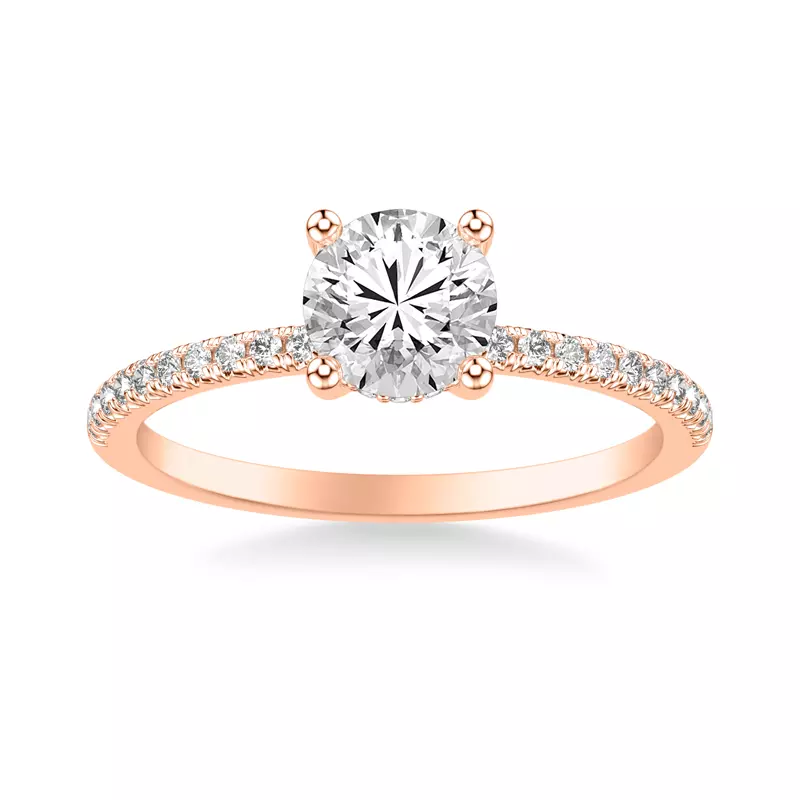 14K Rose Gold Greta Hidden Halo Engagement Ring
