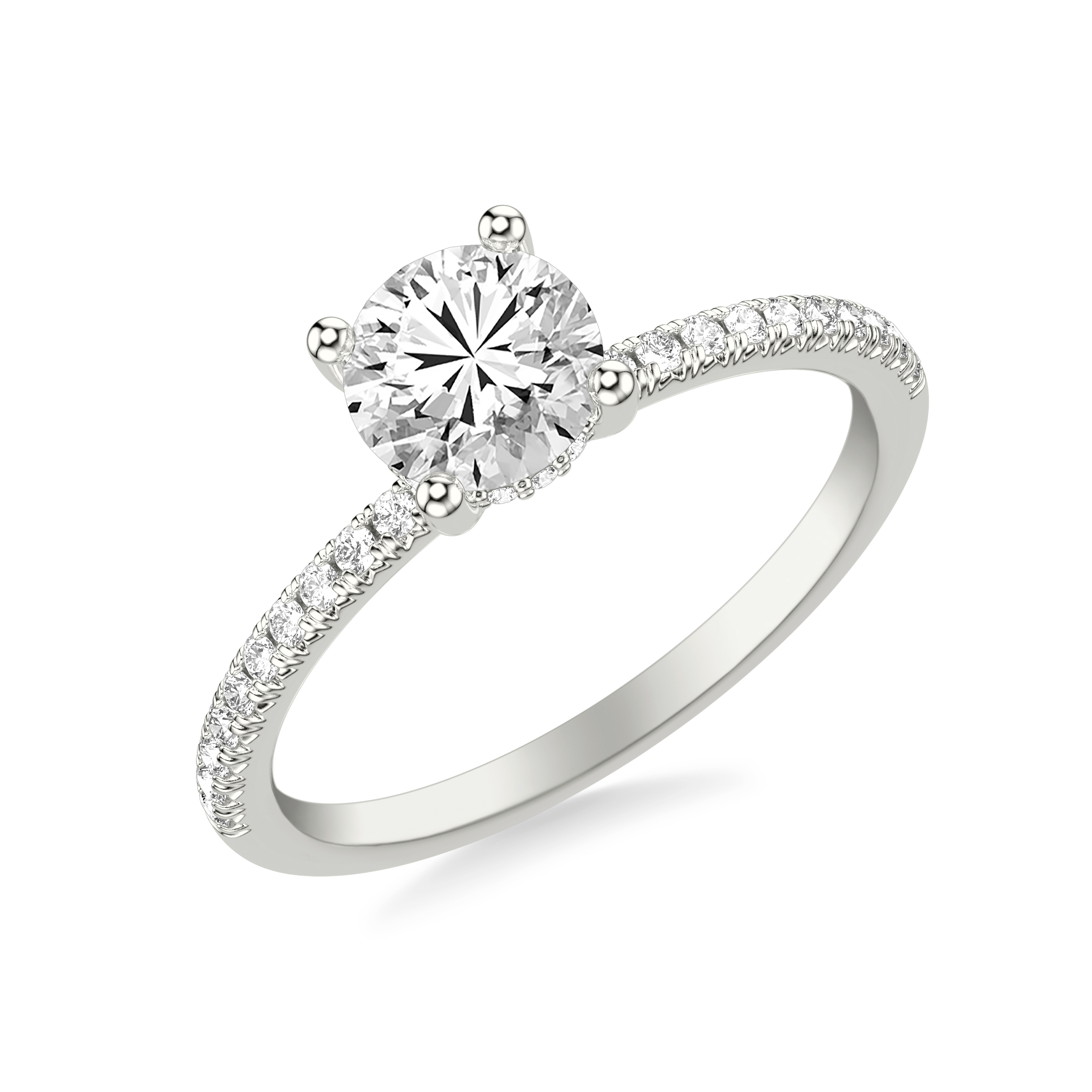 14K White Gold Greta Hidden Halo Engagement Ring