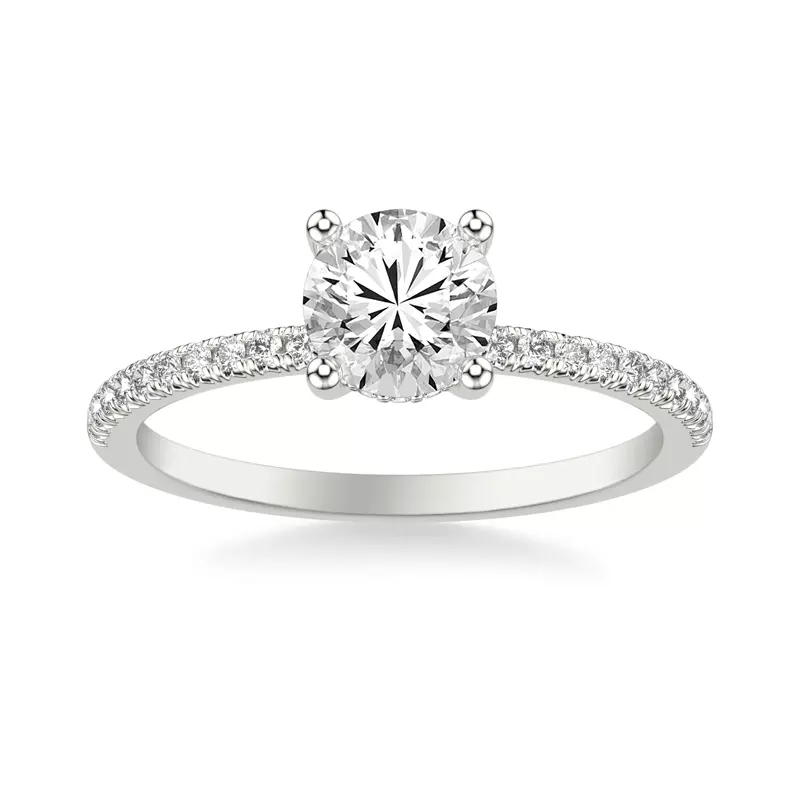 14K White Gold Greta Hidden Halo Engagement Ring
