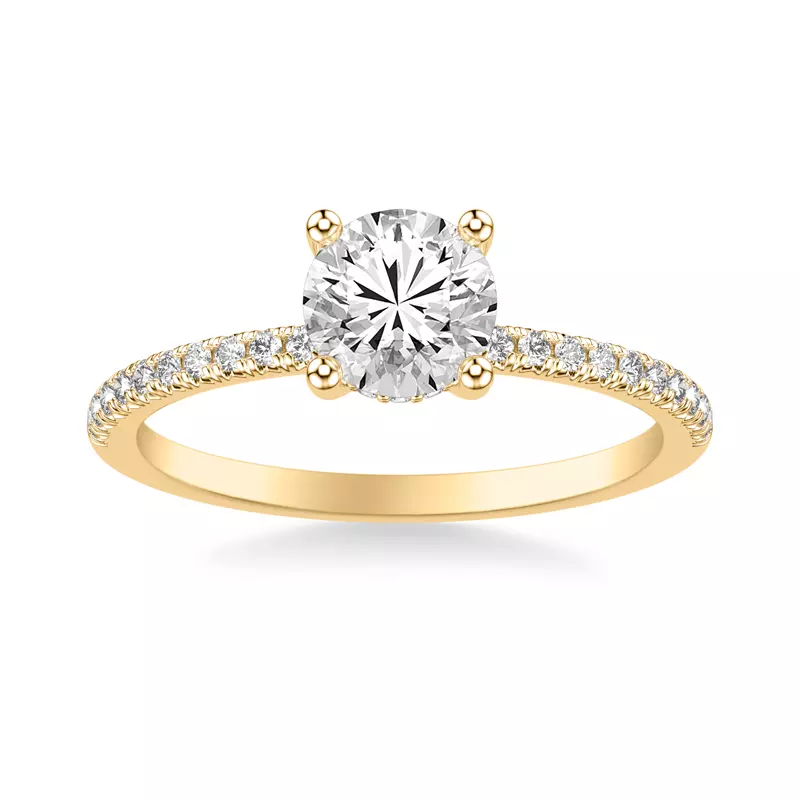 14K Yellow Gold Greta Hidden Halo Engagement Ring