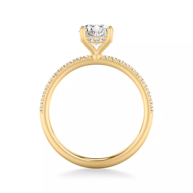 18K Yellow Gold Greta Hidden Halo Engagement Ring