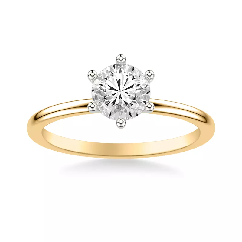Yellow Gold 14k & White Gold 14k Barrie Two-Tone Solitaire